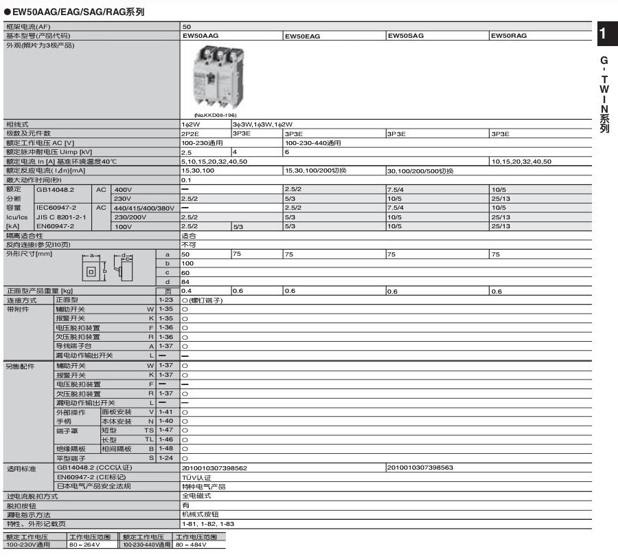 新款富士塑殼及漏電斷路器